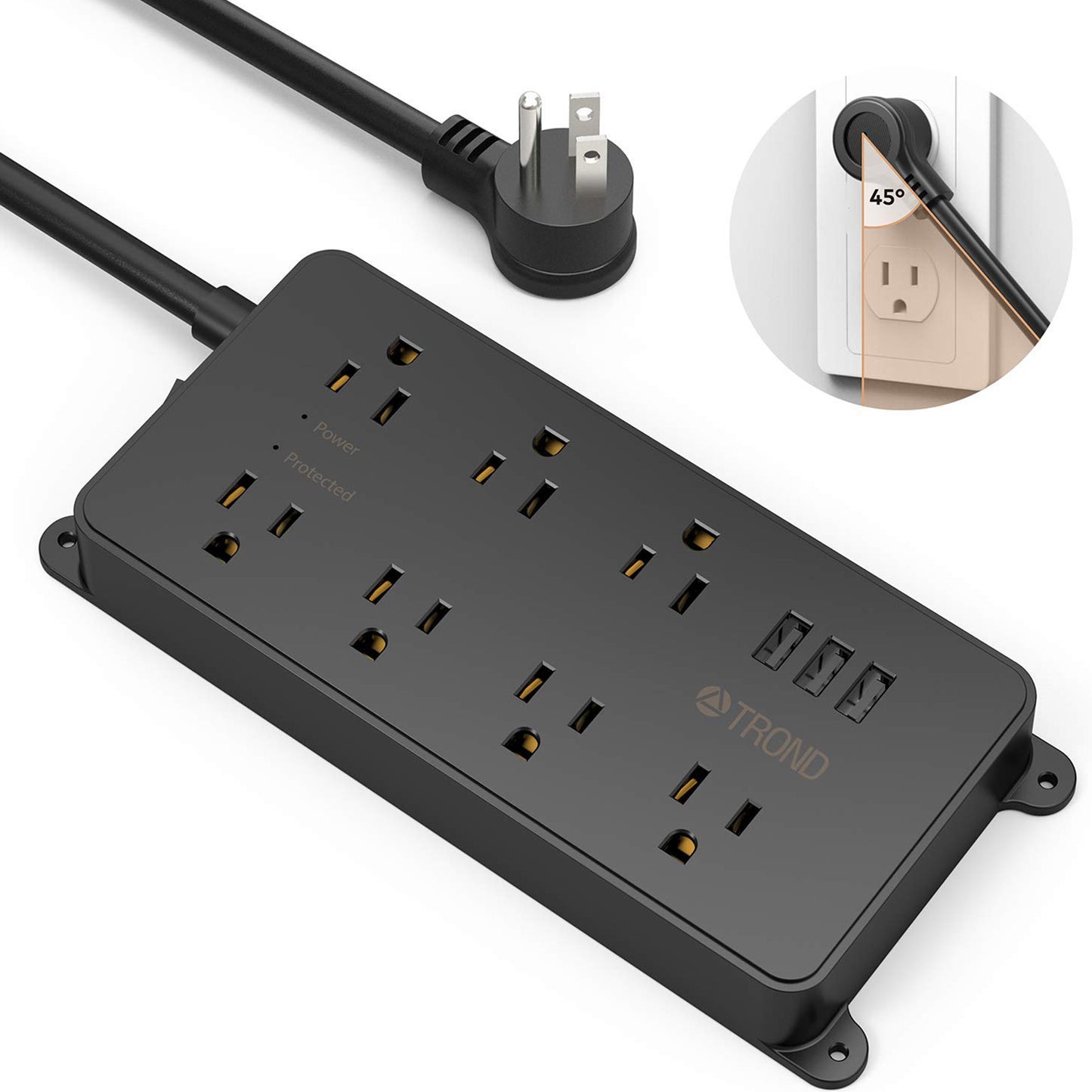 7-Outlet Surge Protector w/ 3 USB Ports, 1700J