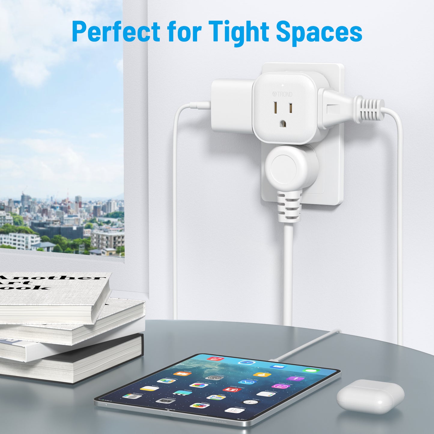 Multi Plug Outlet Extender - 2 Packs Outlet Splitter with 4 Electrical Charger Cube Outlets