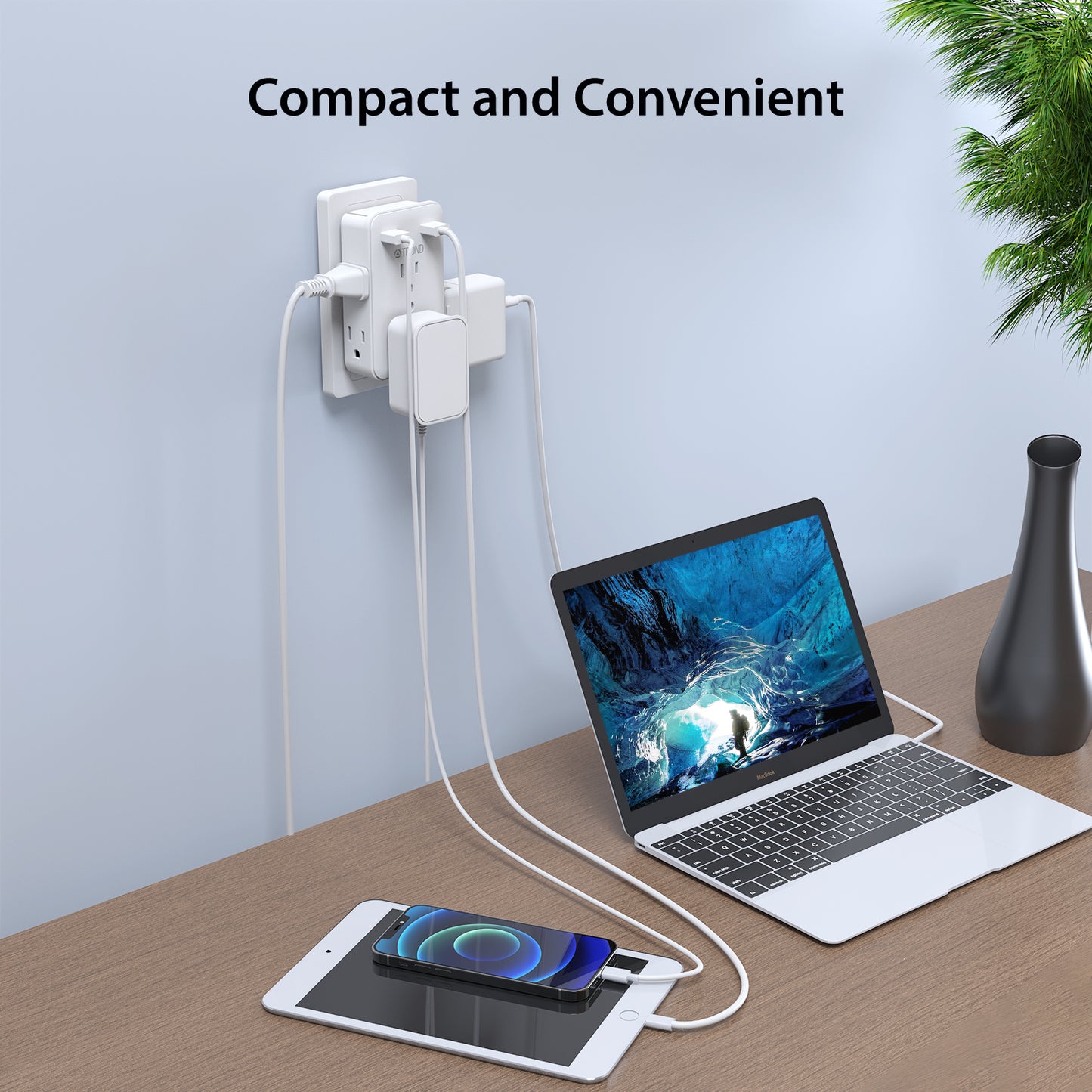 Multi Plug Outlet Extender 6A2U Wall Charger