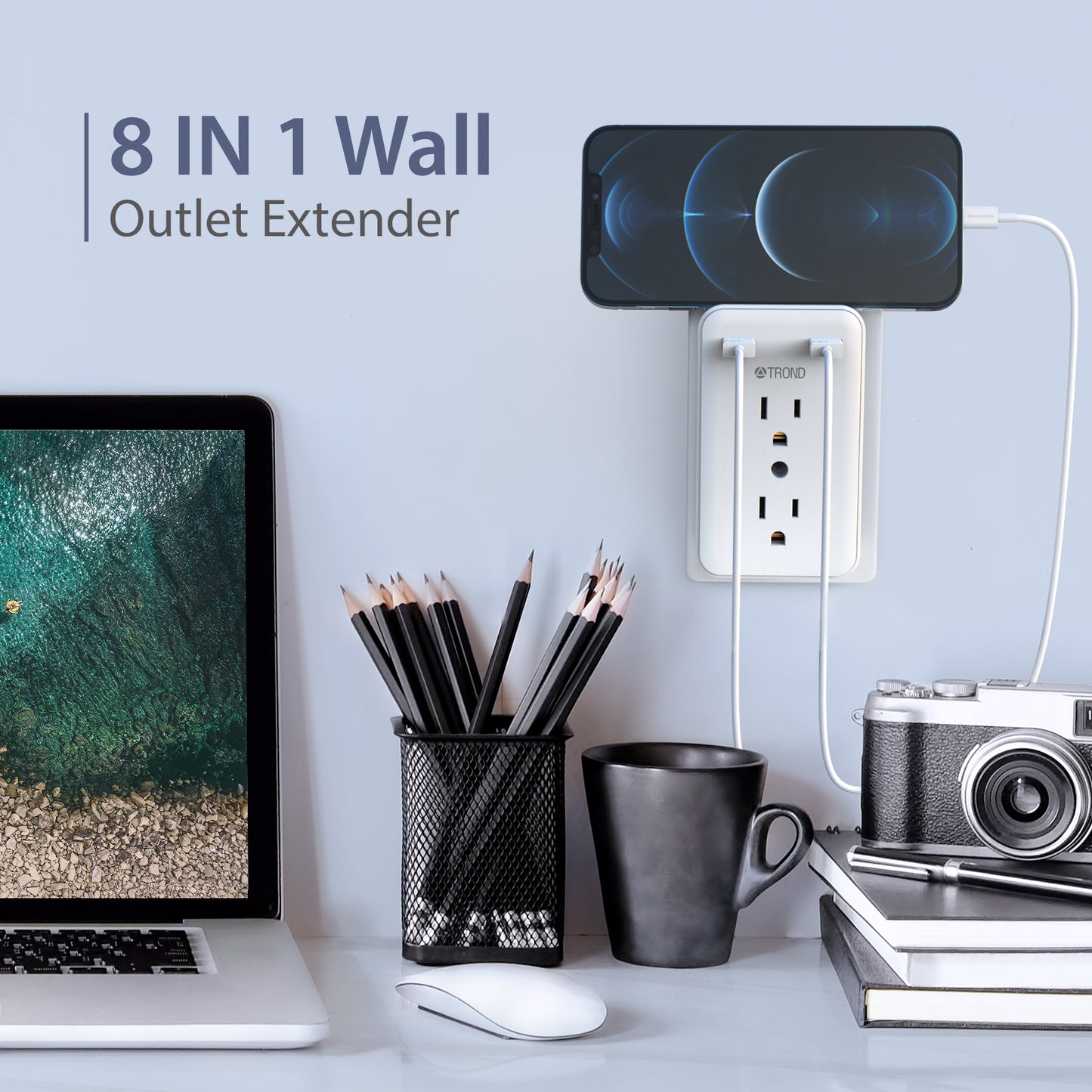 Multi Plug Outlet Extender 6A2U Wall Charger