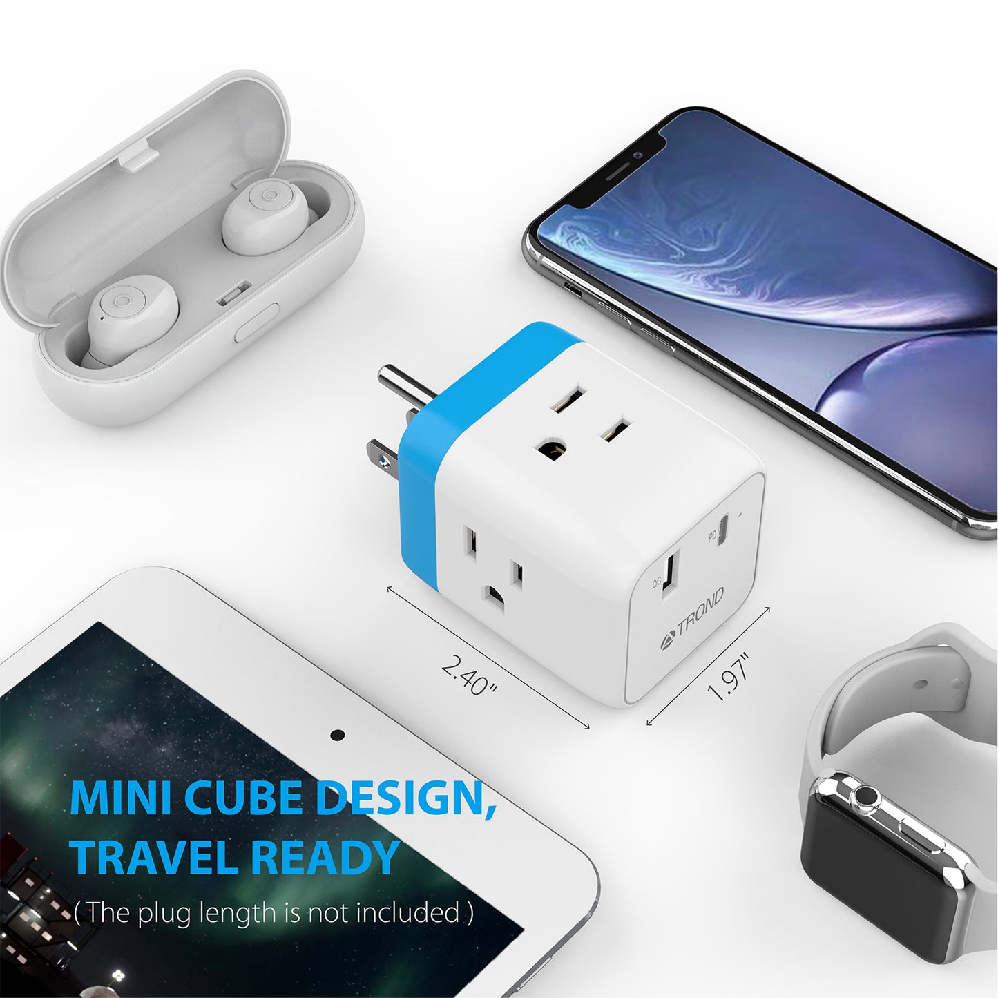 3-Outlet Wall Tap w/ USB-A&C Ports
