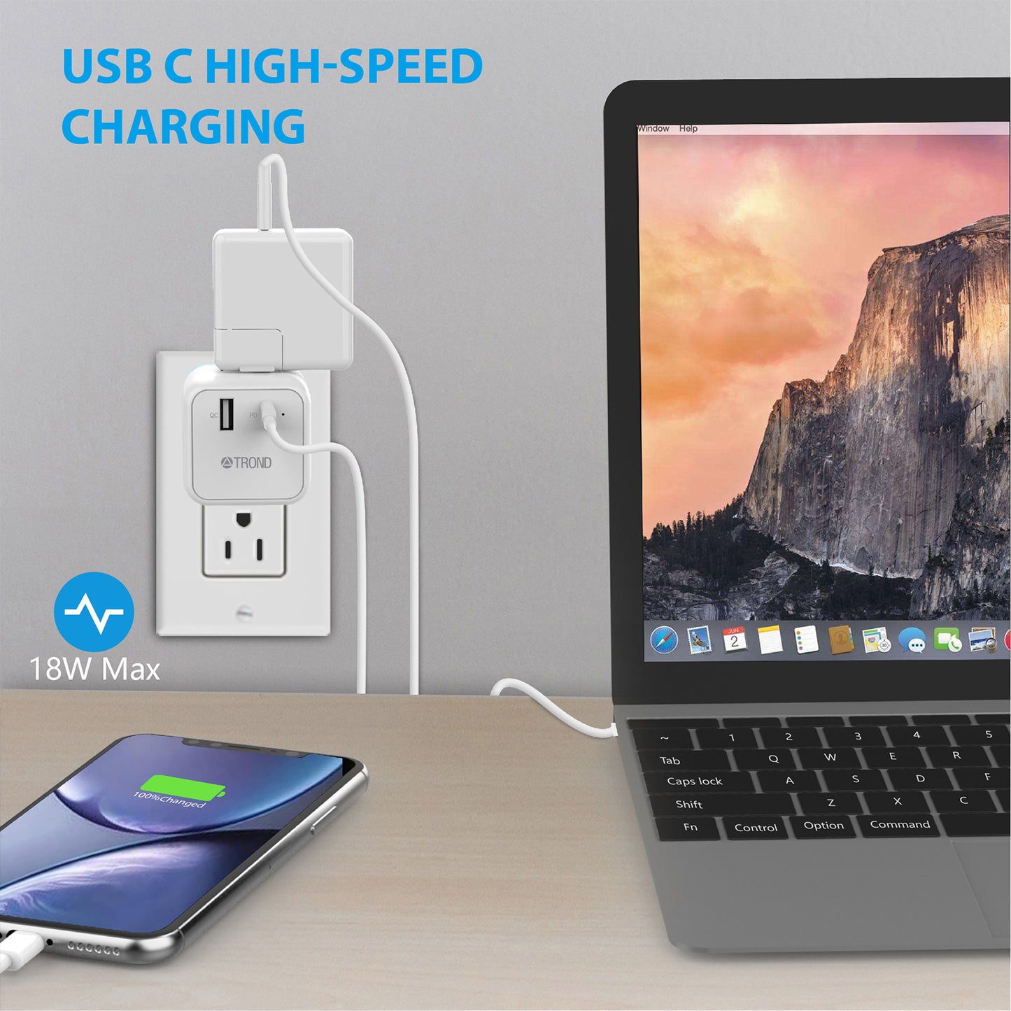 3-Outlet Wall Tap w/ USB-A&C Ports
