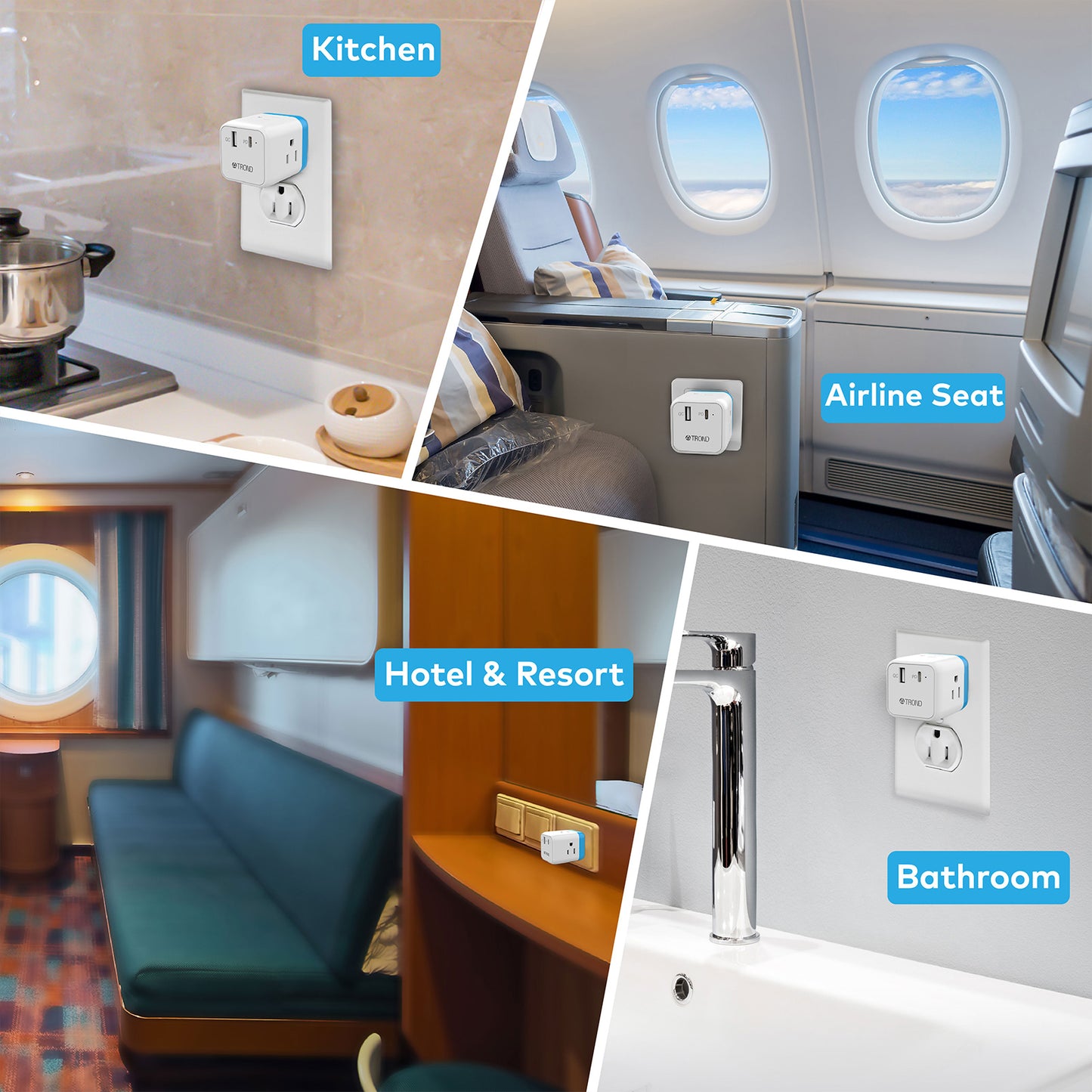 3-Outlet Wall Tap w/ USB-A&C Ports