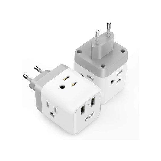 Travel Plug Adapter for US to Europe Type C 2Pack