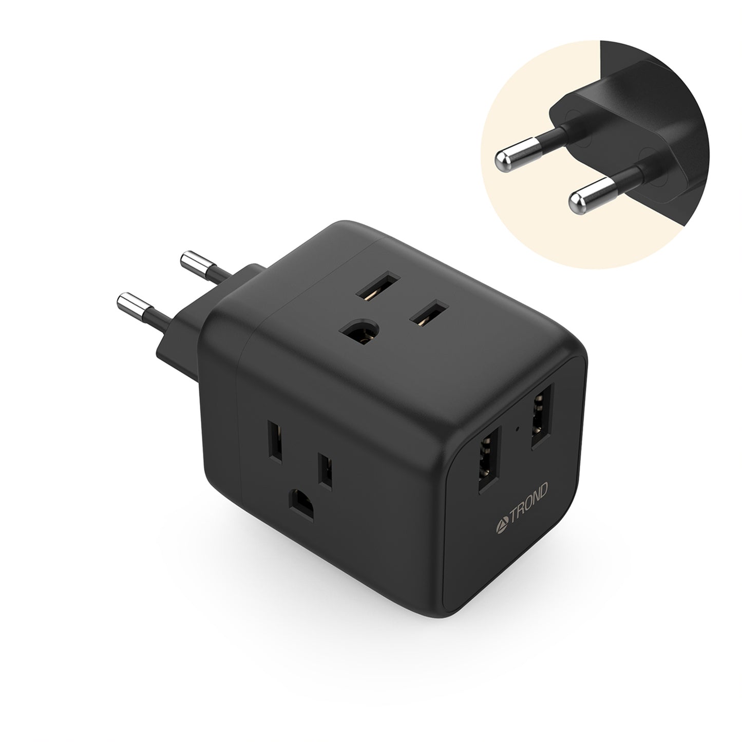 Travel Plug Adapter for US to Europe Type C