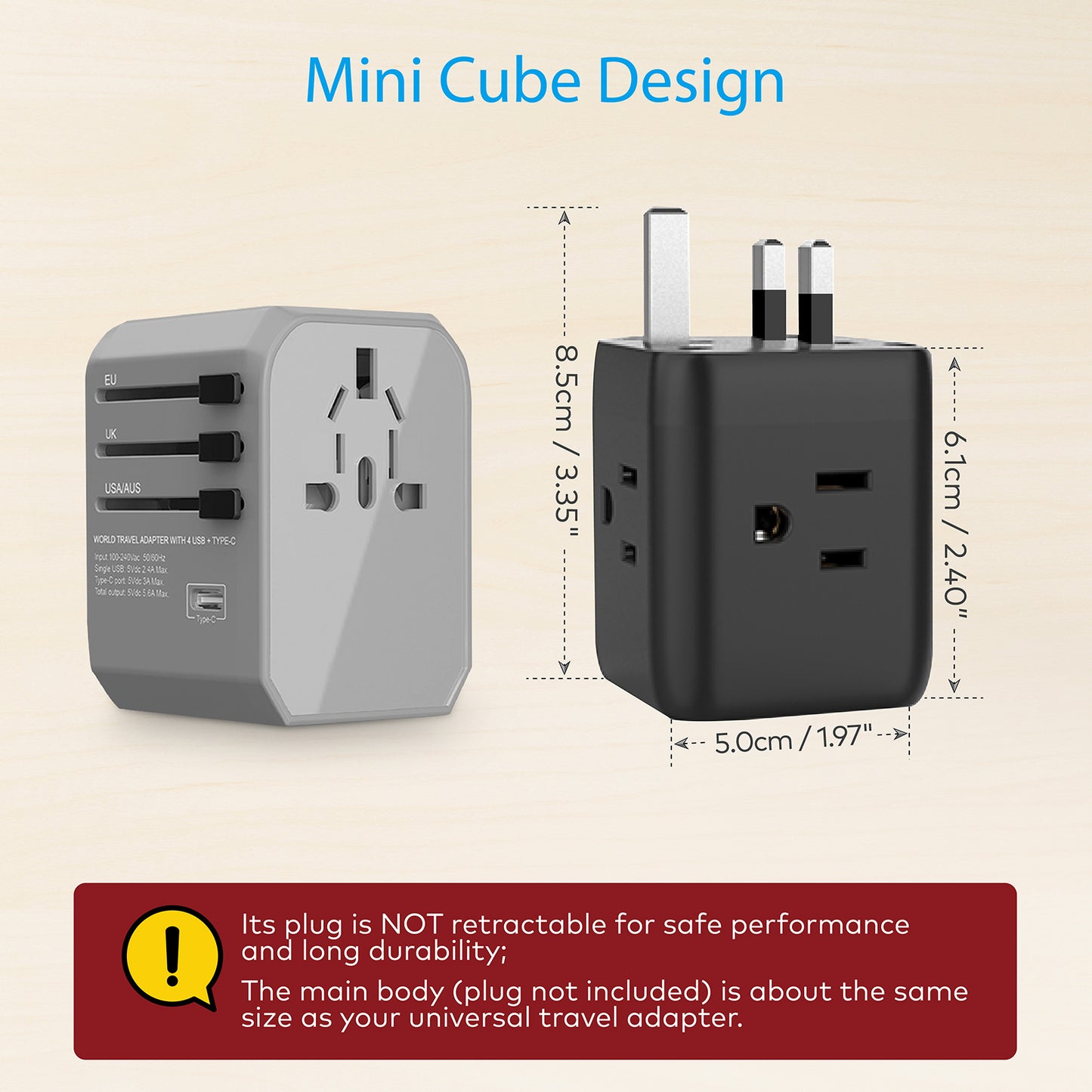 Travel Plug Adapter for US to UK