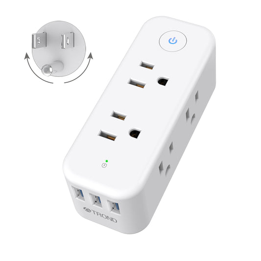 Outlet Extender Surge Protector USB - TROND Multi Plug Outlet Splitter with 360° Rotating Plug