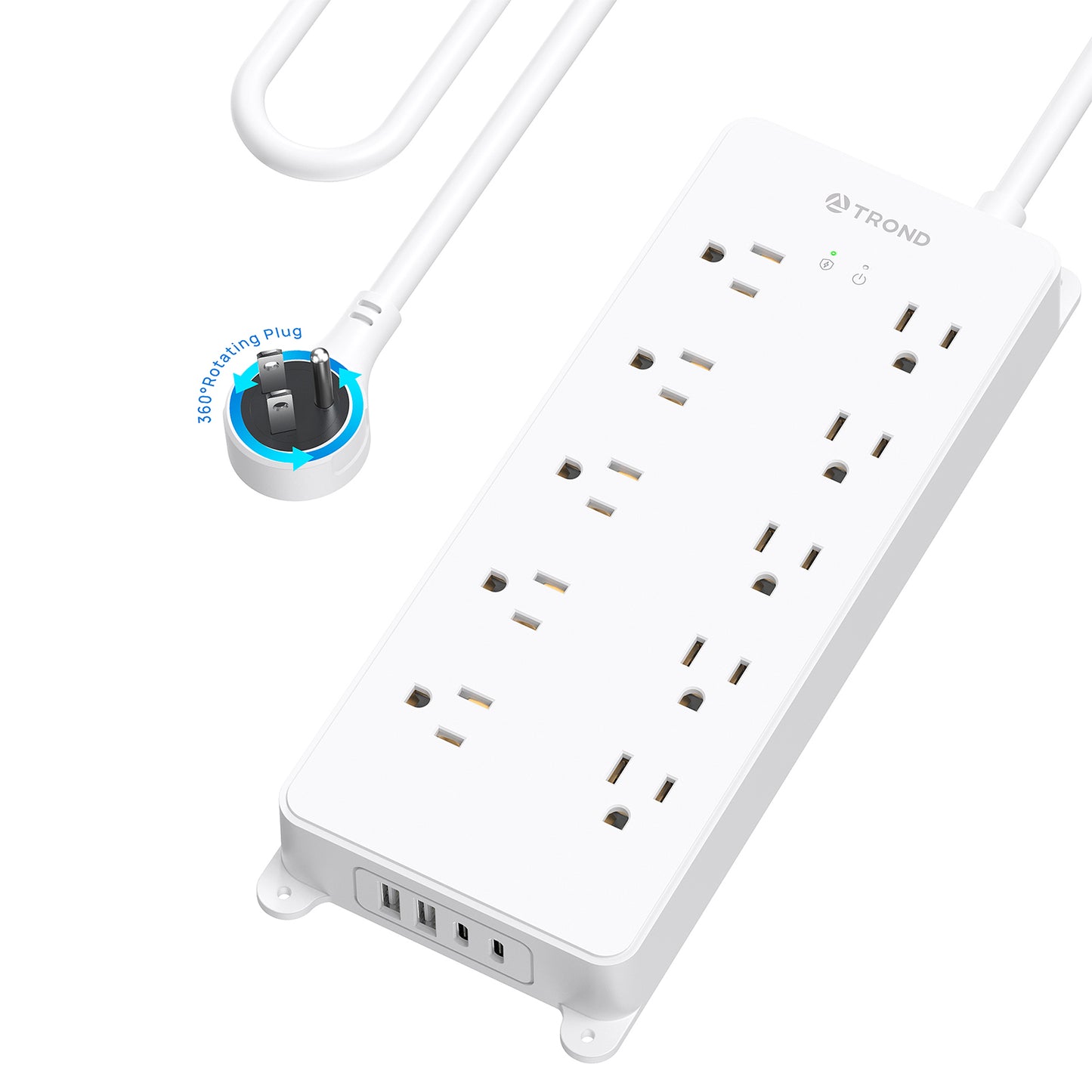 360° Rotating Plug Surge Protector Power Strip