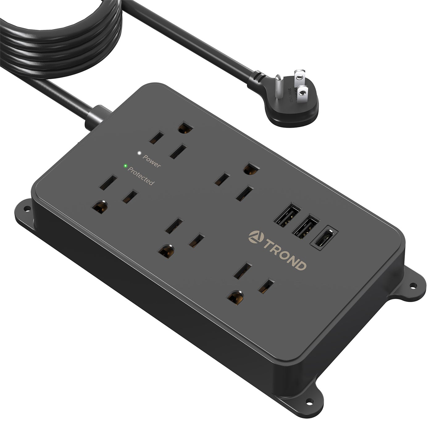 5-Outlet Surge Protector w/ 3 USB Ports, 1300J Black