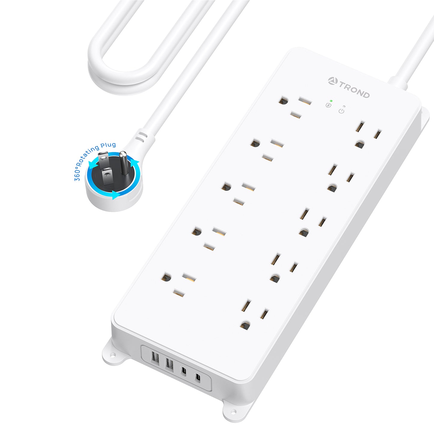 360° Rotating Plug Surge Protector Power Strip