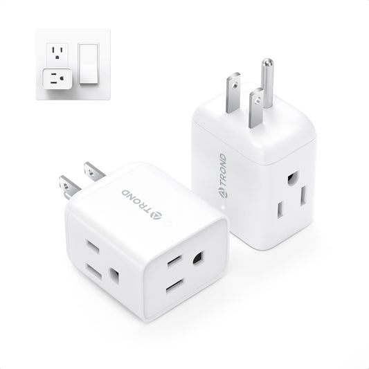 Multi Plug Wall Outlet Extender - 2 Pack Electrical Outlet Splitter, 3 Way Plug Extender Multiple Outlet Adapter