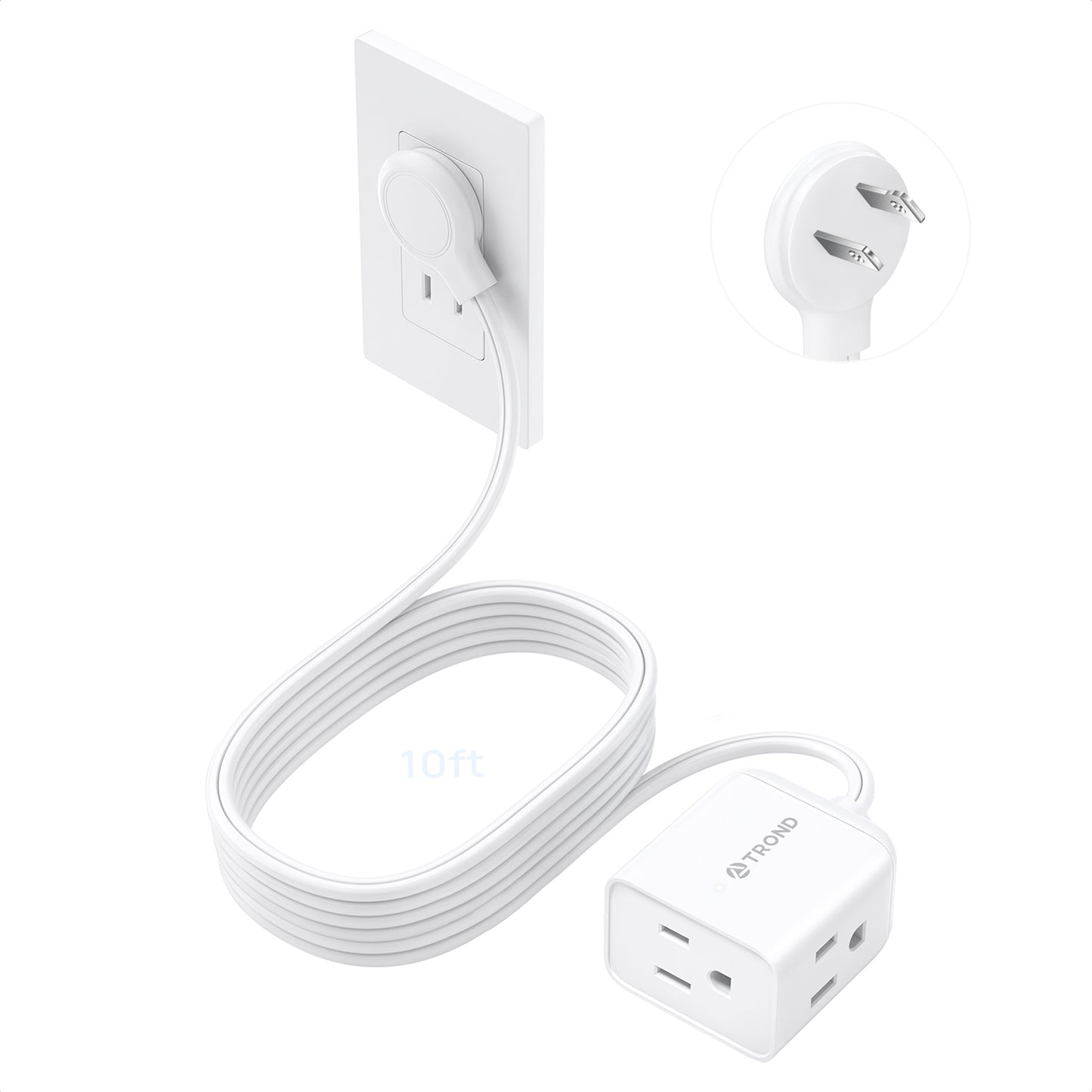 Indoor 2 Prong to 3 Prong Extension Cord