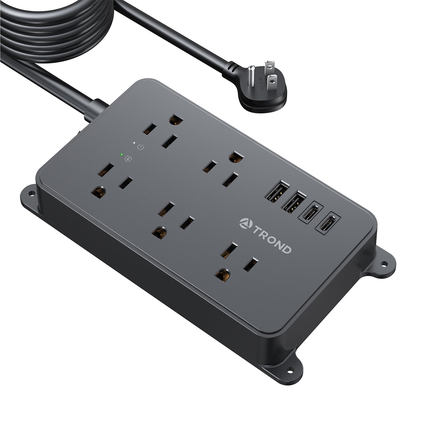 Power Strip Surge Protector, 5 Widely-Spaced Outlets with 2 USB A and 2 USB C