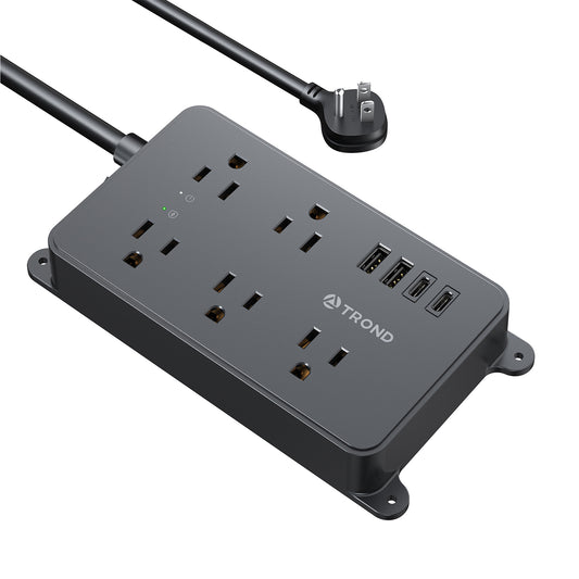 Power Strip Surge Protector, 5 Widely-Spaced Outlets with 2 USB A and 2 USB C