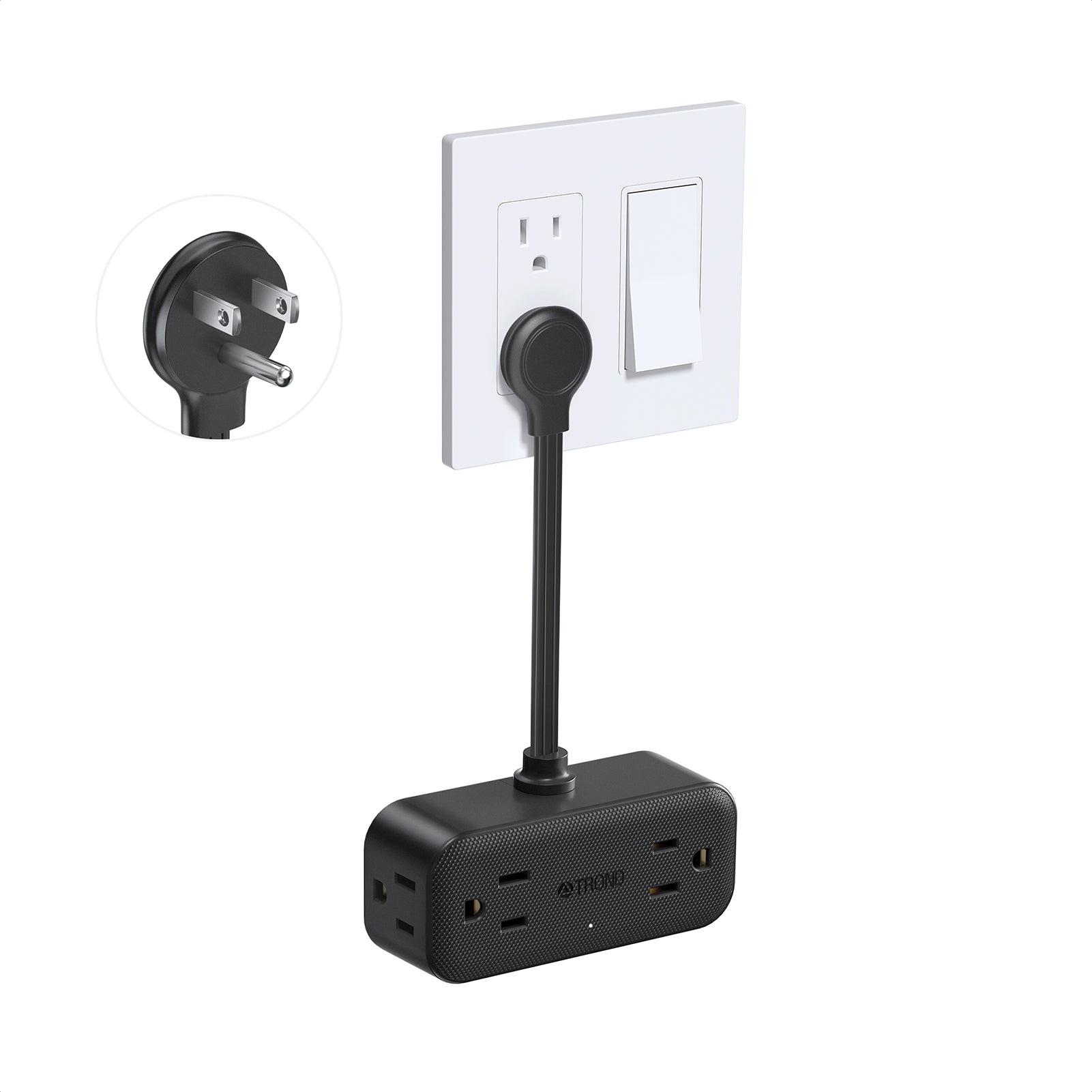 Outlet Extender with 6 Inch Cord - Multi Plug Wall Outlet – TROND