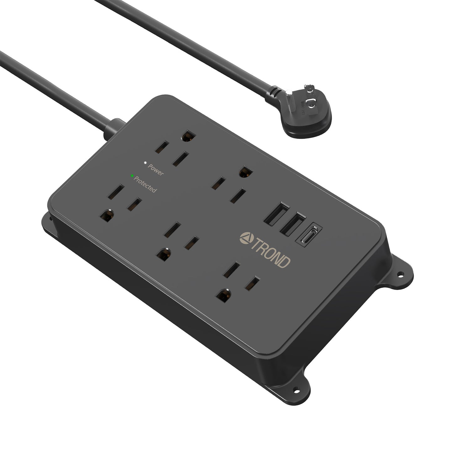 5-Outlet Surge Protector w/ 3 USB Ports, 1300J Black