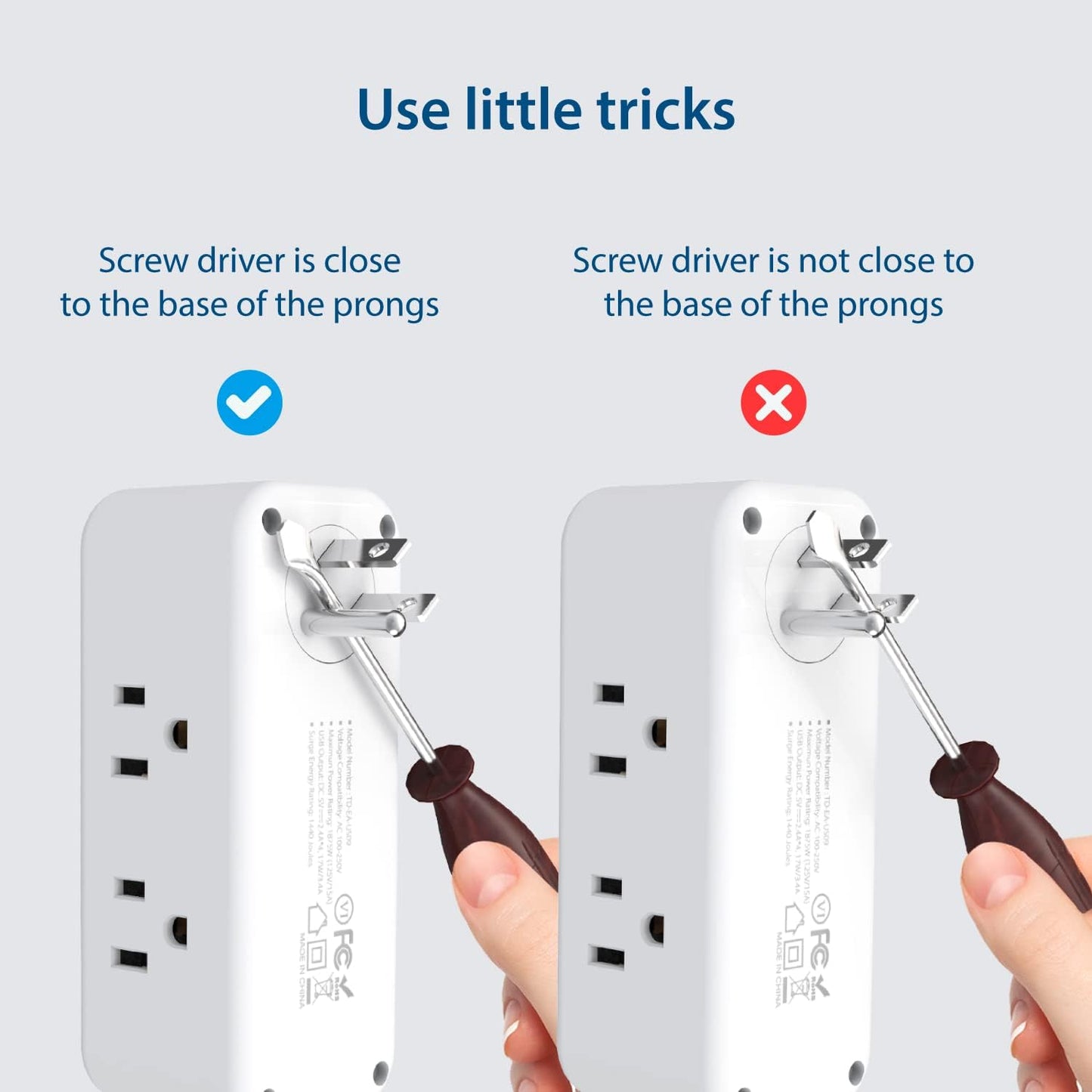 Outlet Extender Surge Protector USB - TROND Multi Plug Outlet Splitter with 360° Rotating Plug