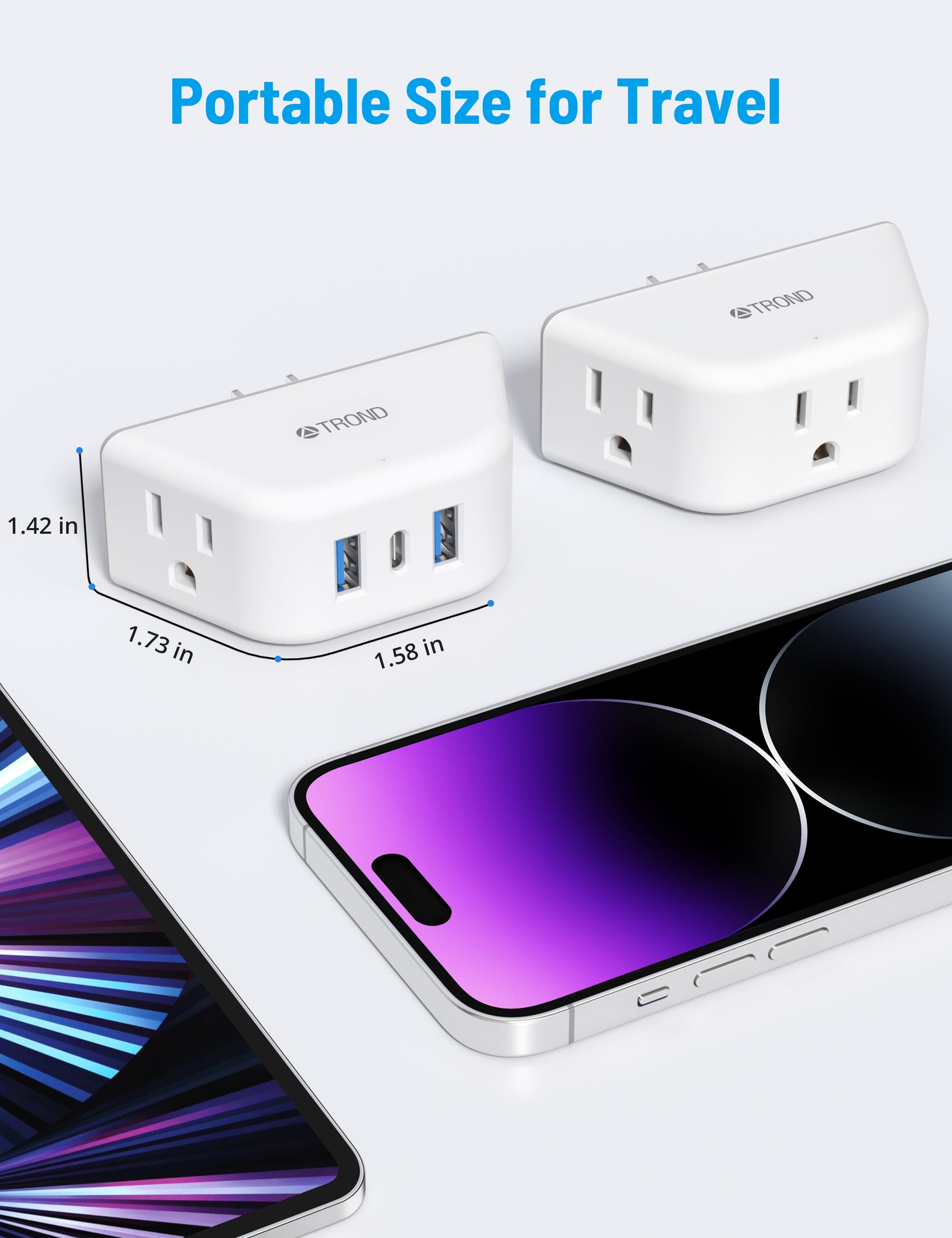 Multi Plug Outlet Extender with USB - 2 Pack Multiple Outlet Splitter ...