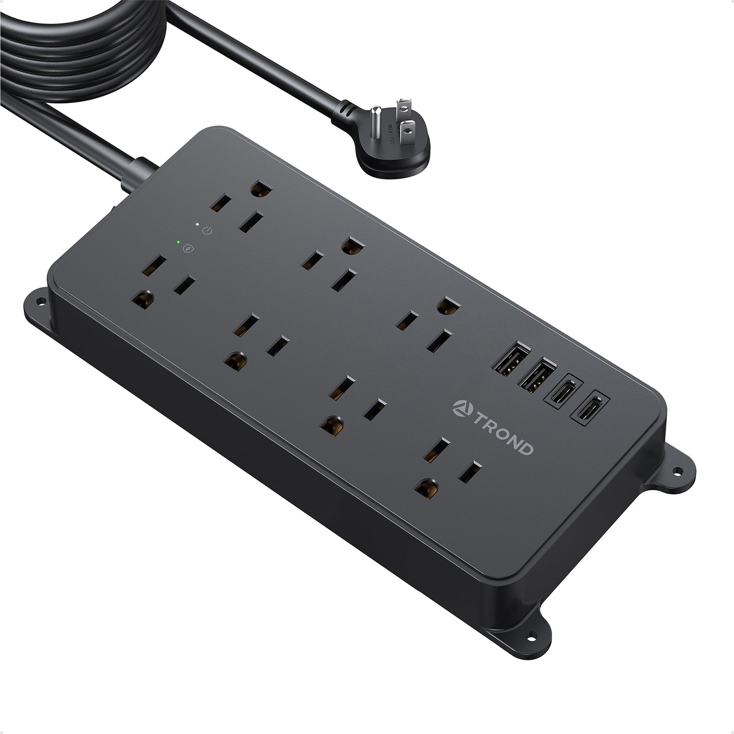 Surge Protector Power Strip, Flat Plug 15ft Long Extension Cord, 7 Widely-Spaced Outlets