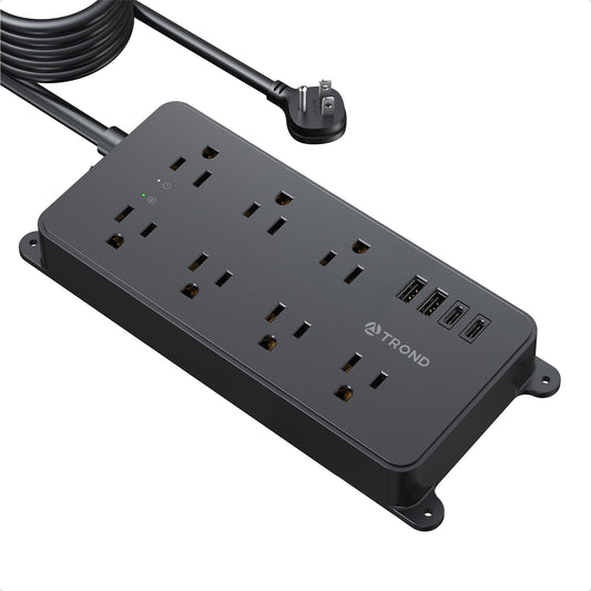 Surge Protector Power Strip, Flat Plug 15ft Long Extension Cord, 7 Widely-Spaced Outlets