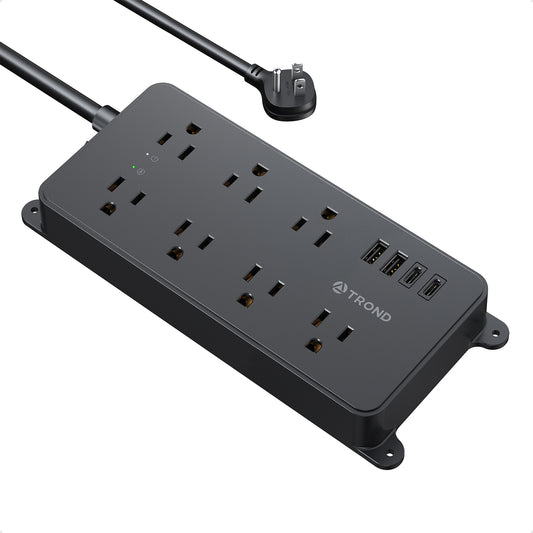 Power Strip Surge Protector, 7 Widely-Spaced Outlets, 2 USB-A & 2 USB-C