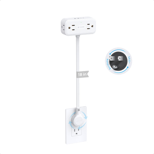 360°Rotating Plug Extension Outlet - Multi Plug Wall Outlet Extender