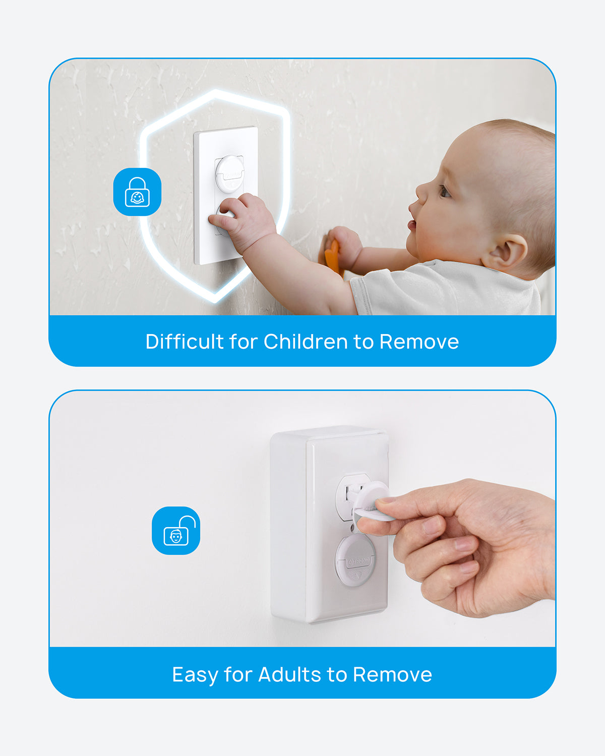 Outlet Covers Baby Proofing, 32 Pack, Plug Covers with Hidden Pull Handle