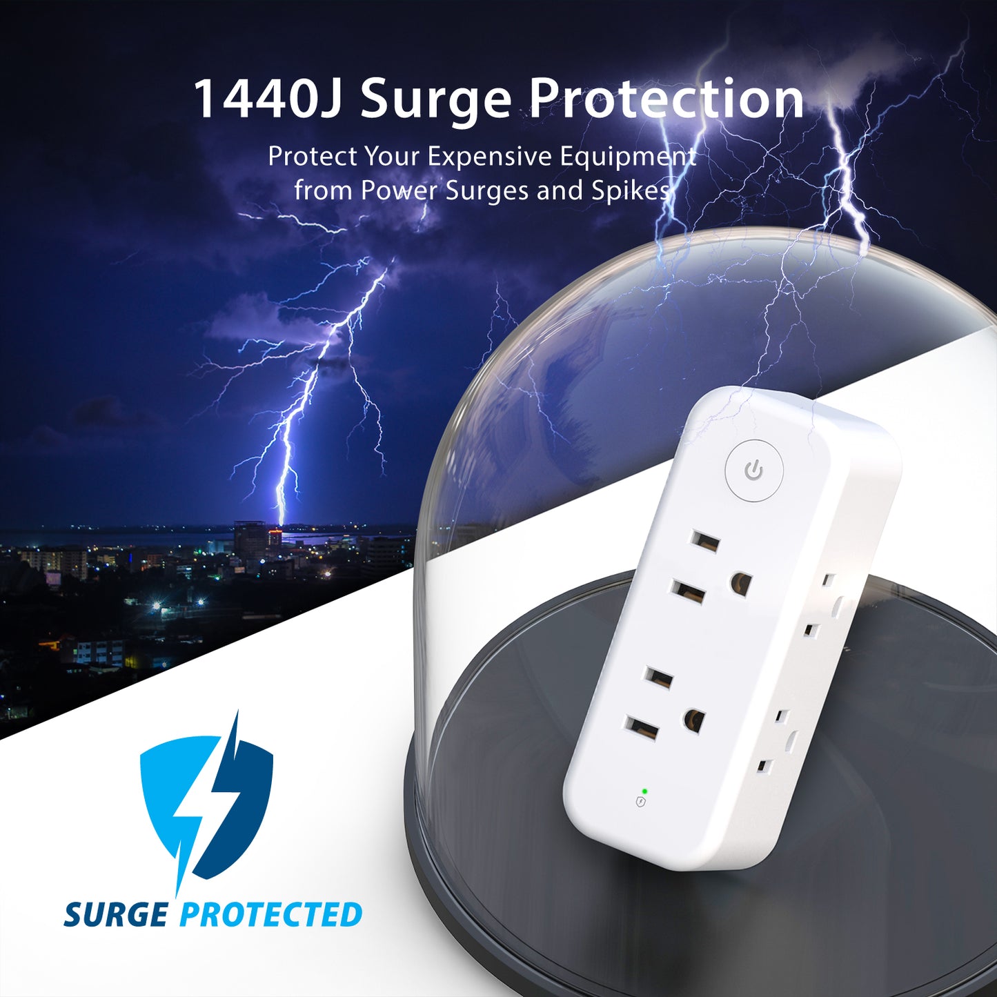 Outlet Extender Surge Protector USB - TROND Multi Plug Outlet Splitter with 360° Rotating Plug