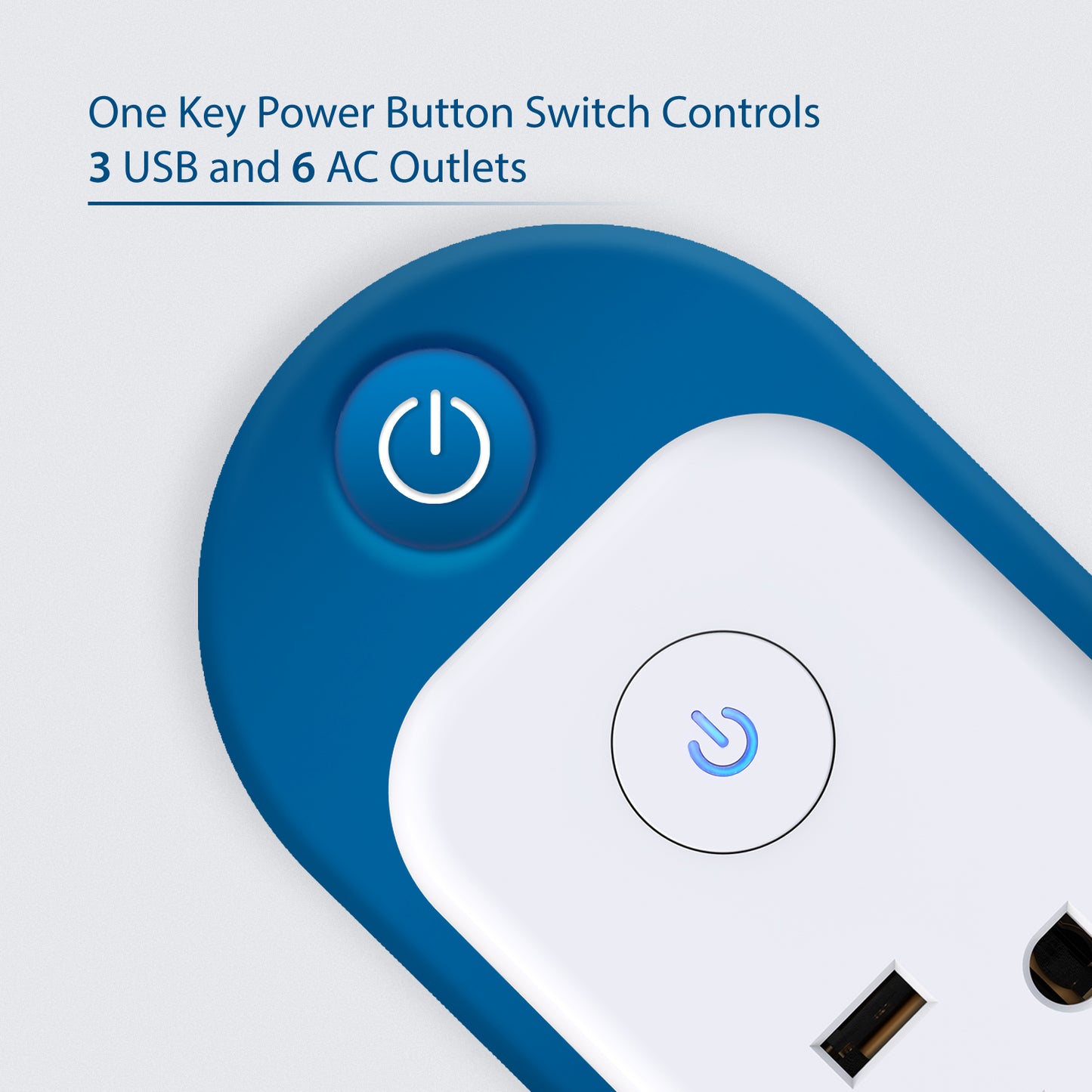 Outlet Extender Surge Protector USB - TROND Multi Plug Outlet Splitter with 360° Rotating Plug