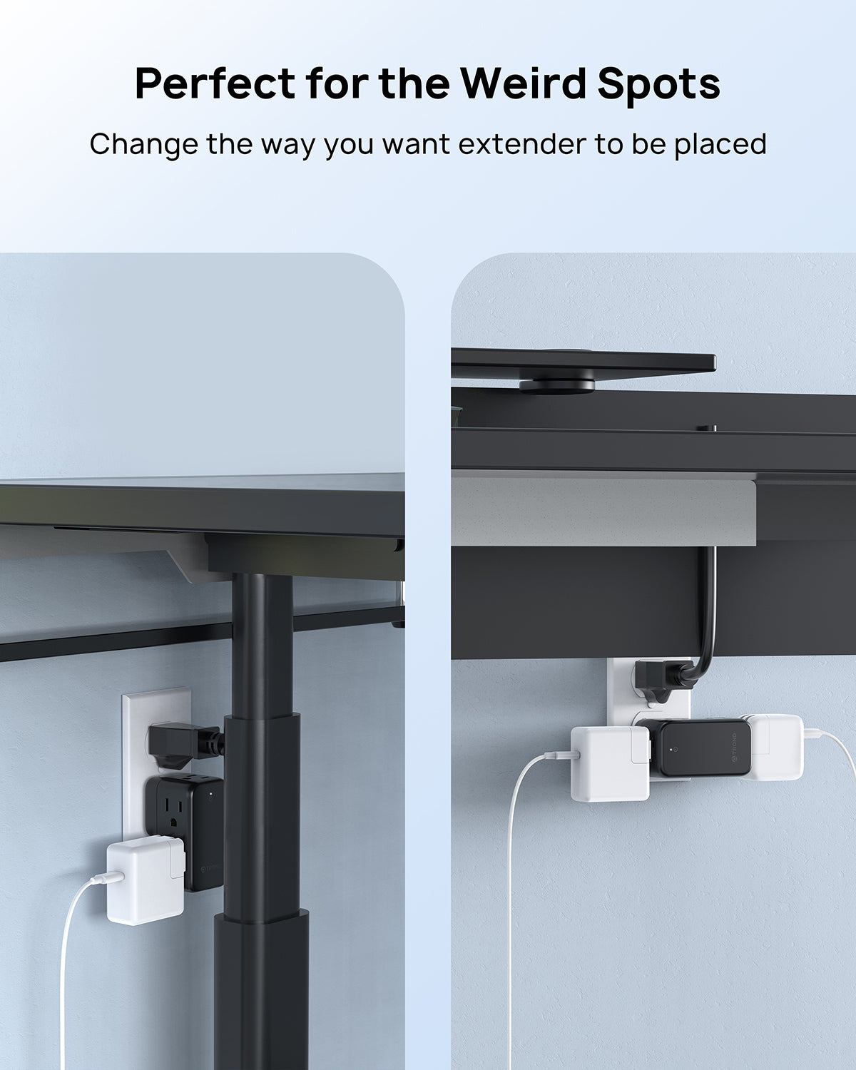 Outlet Extender with Rotating Plug, 6 AC Outlet Splitter