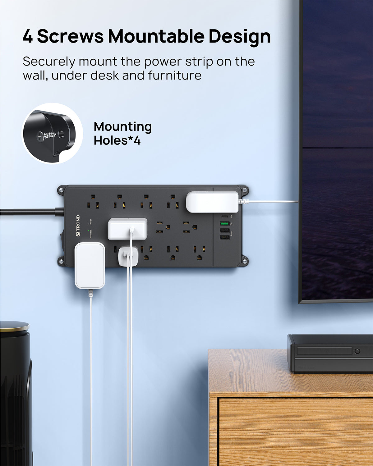 13-Outlet Surge Protector w/ 4 USB Ports, 4000J