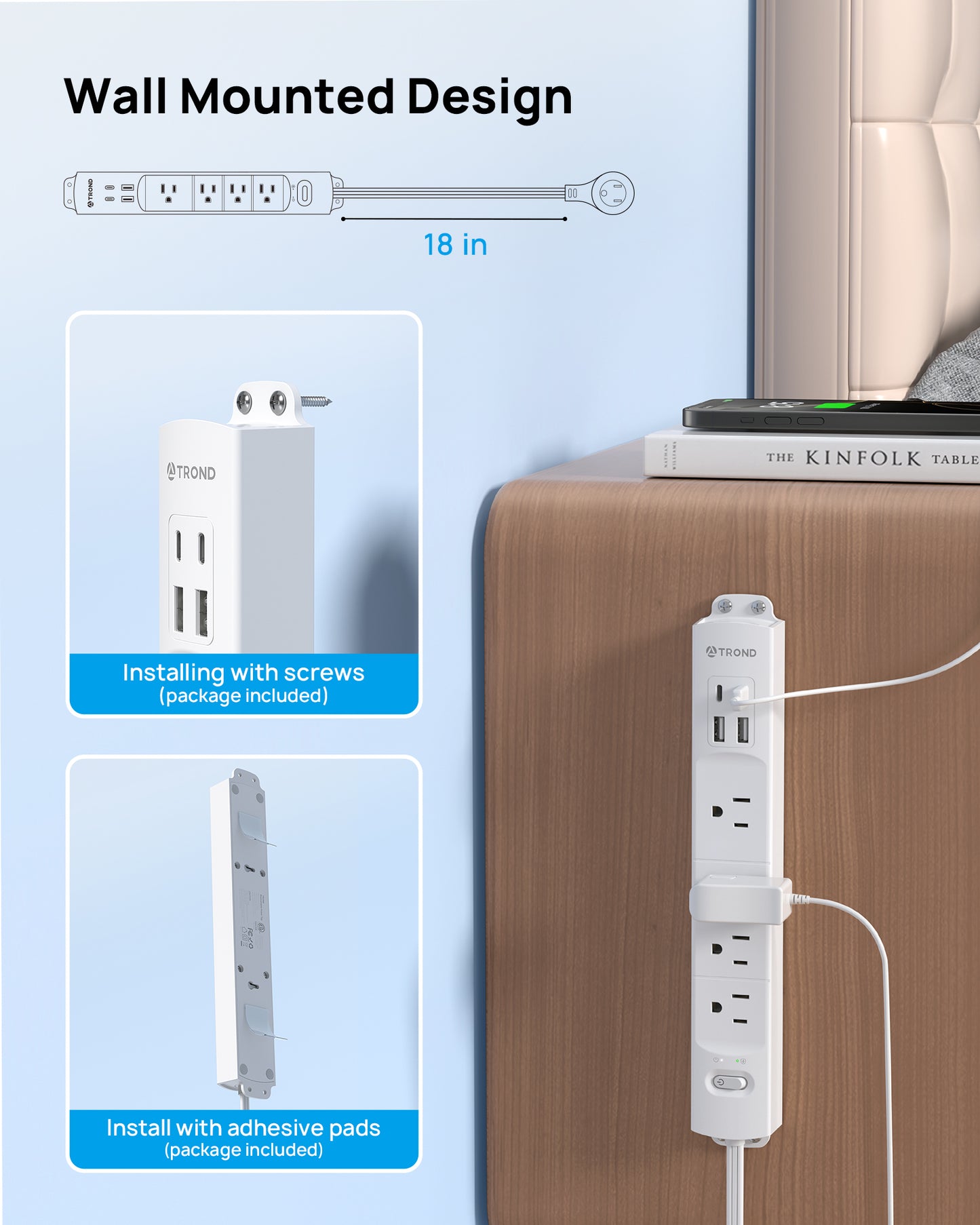 Outlet Extender with 360° Rotating Plug