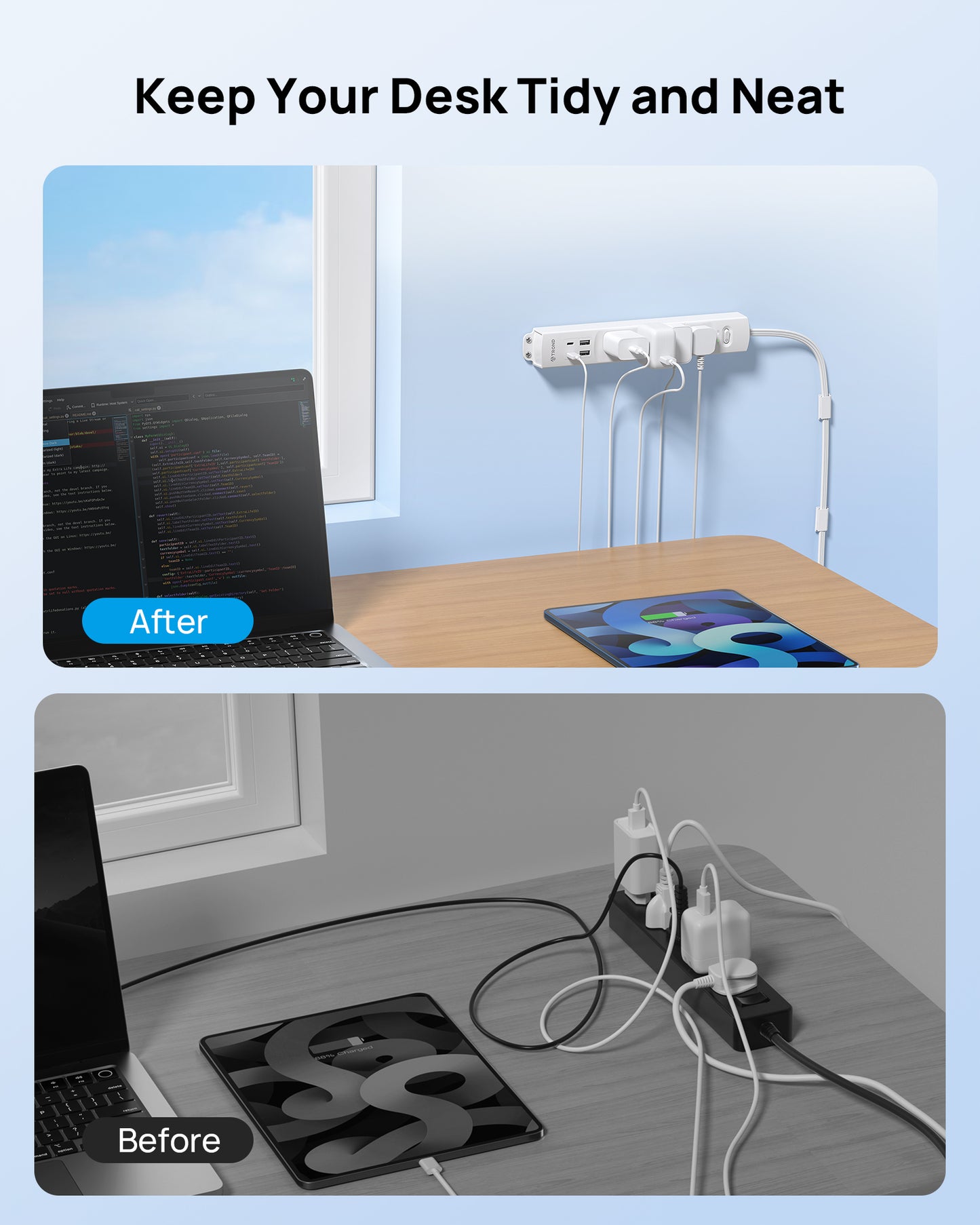 Outlet Extender with 360° Rotating Plug