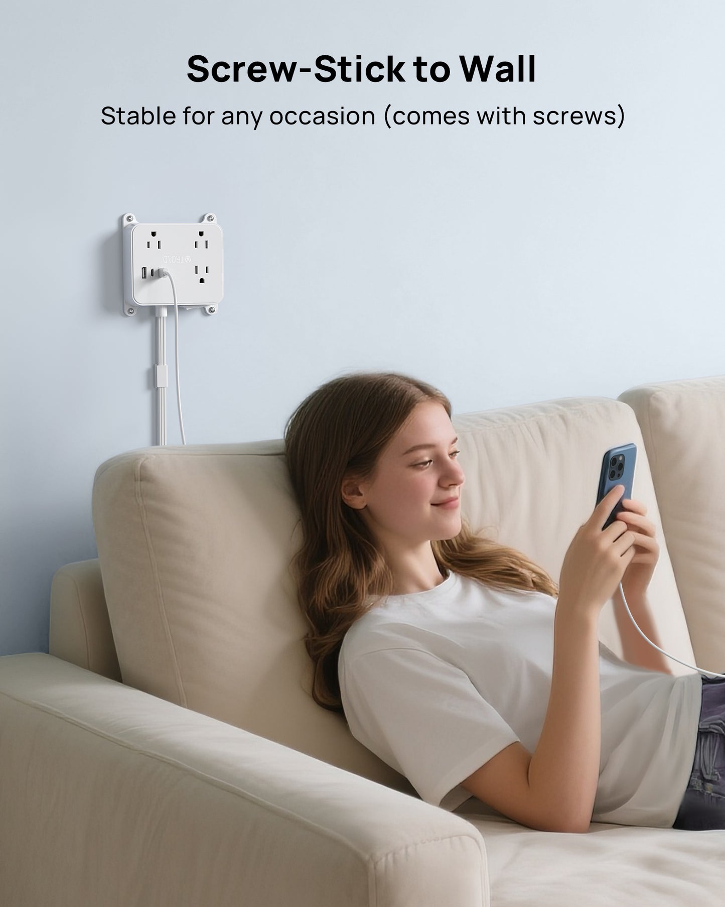 360° Rotating Plug Outlet Extender, 3 AC Electrical Extendable Outlet