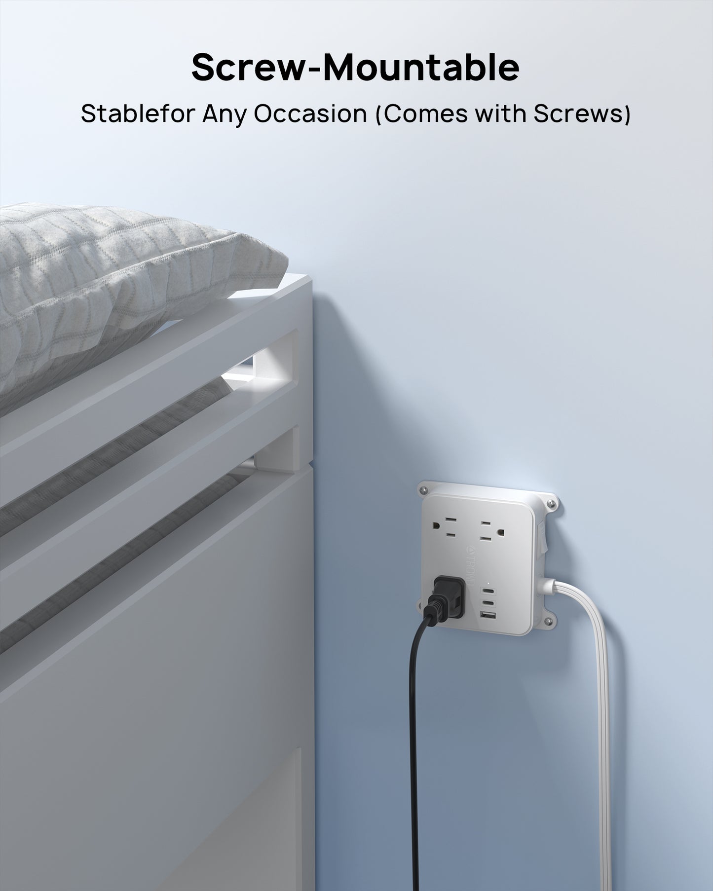 Flat Power Strip with Outlet Cover