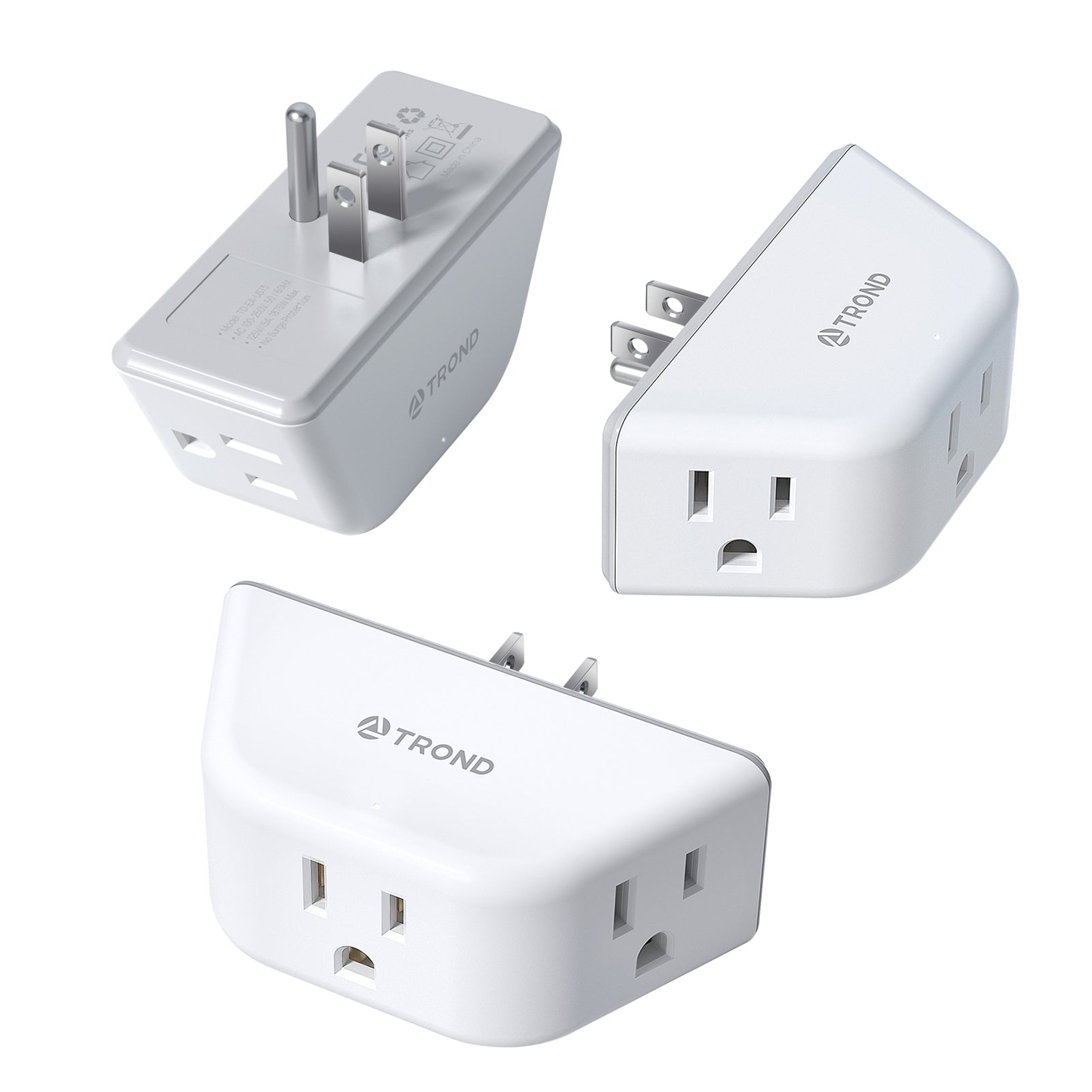 Outlet Extender 3 Pack - Multi Plug Wall Outlet, 3-Prong Grounded Outl ...