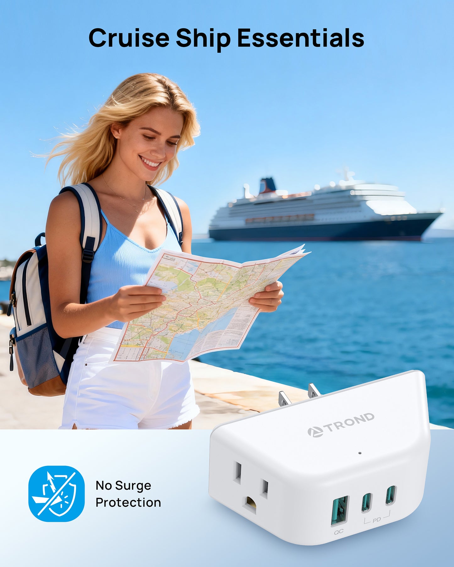 Outlet Extender with USB C PD 20W, Outlet Splitter with 2 AC Sockets