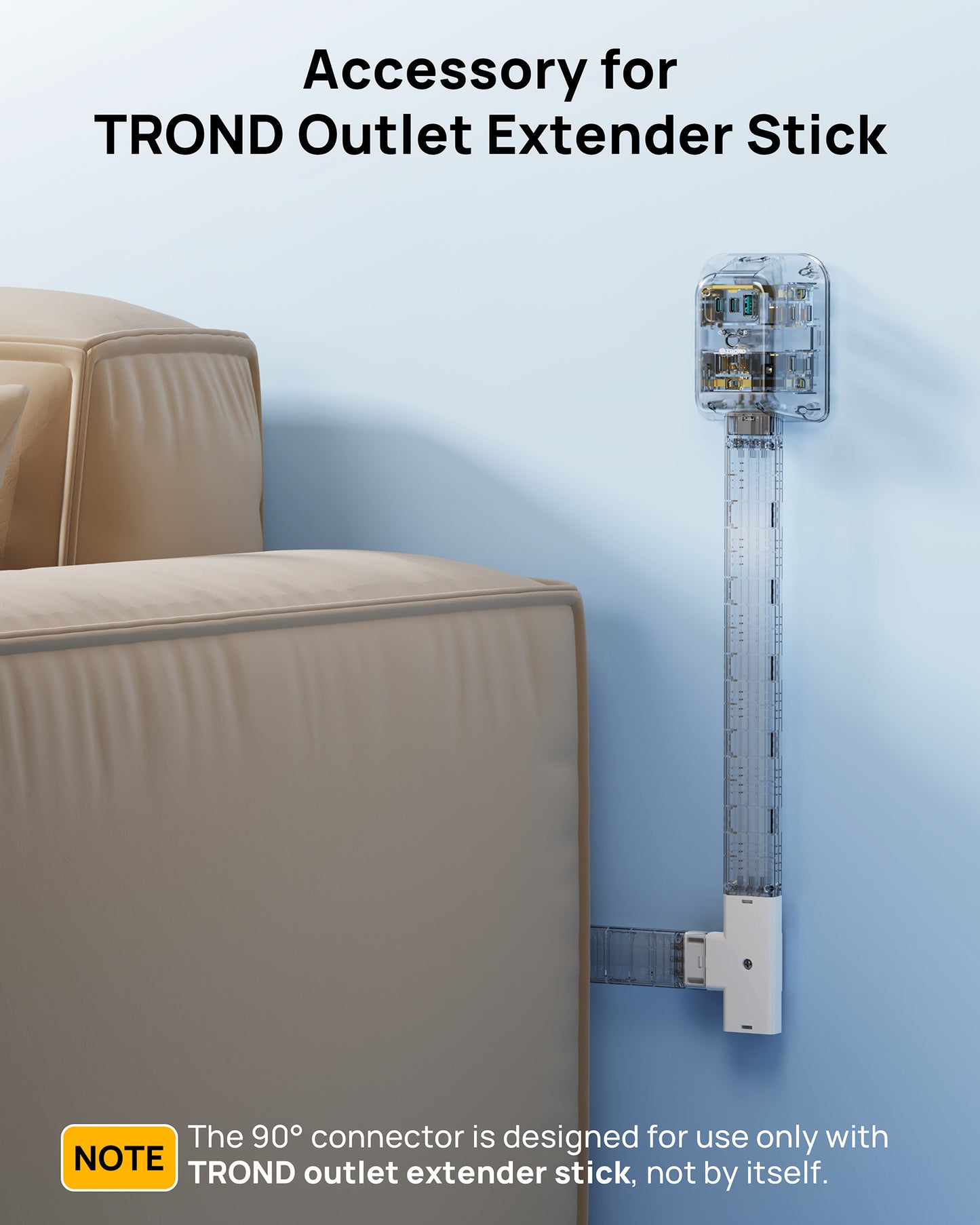 1 Piece 90° Connector to Turn the Direction for TROND Outlet Extender Stick