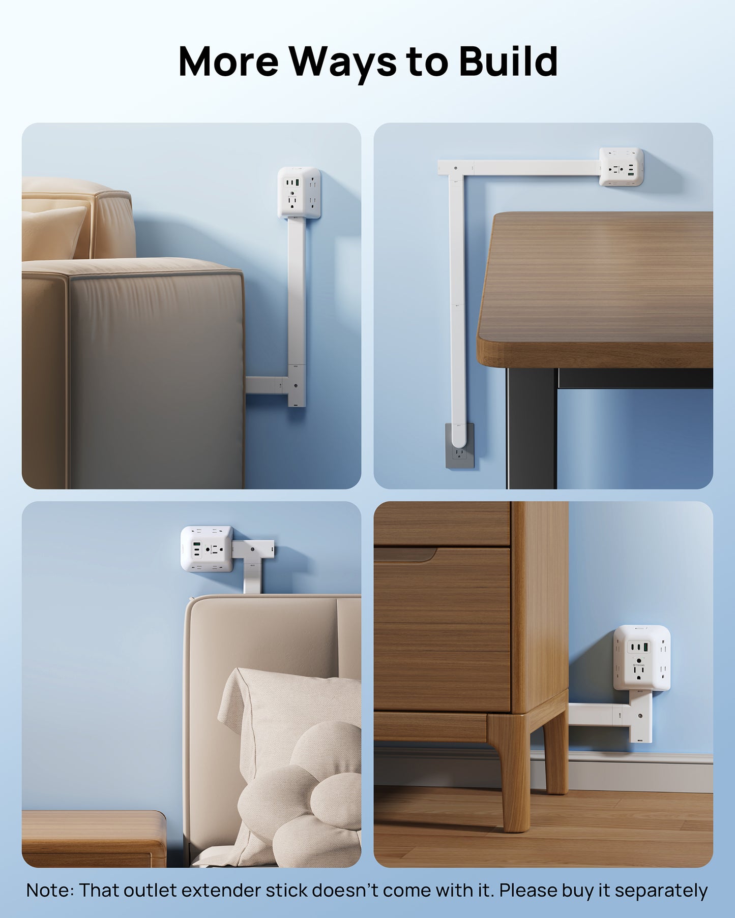 1 Piece 90° Connector to Turn the Direction for TROND Outlet Extender Stick