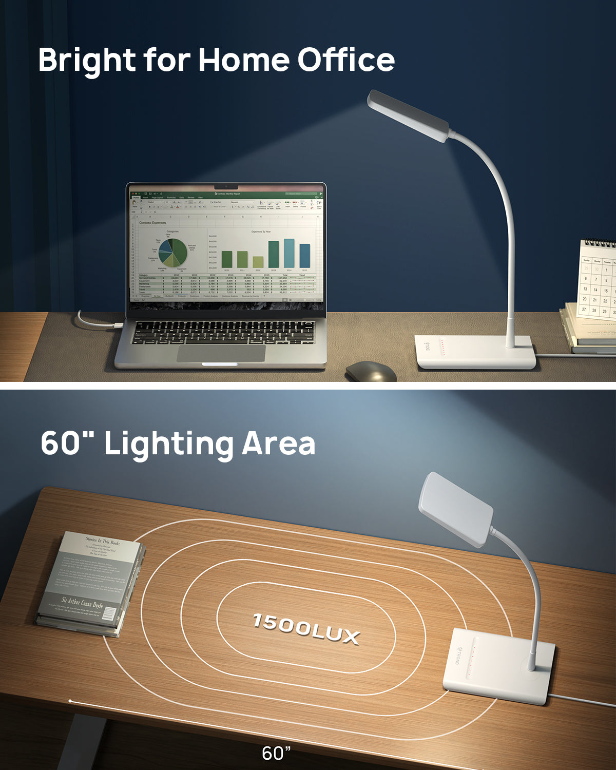 LED Desk Lamp for Home Office, 3 Color Modes 7 Brightness, Dimmable Table Lamp