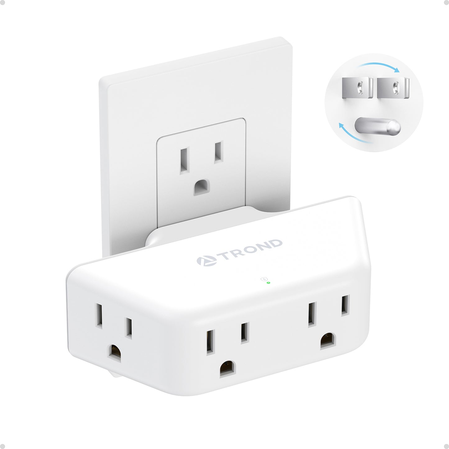 TROND Outlet Extender with 360 Rotating Plug
