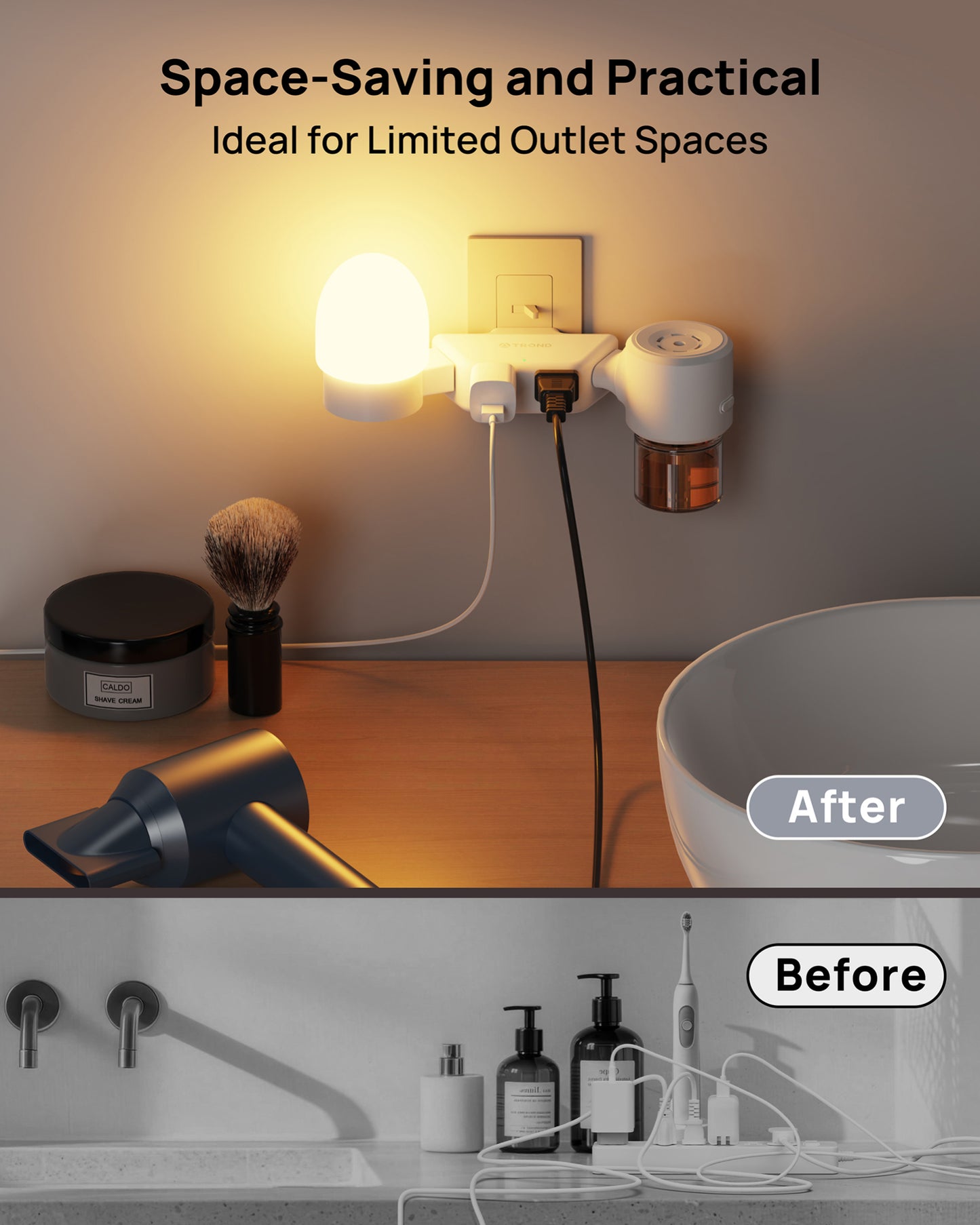 TROND 360 Rotating Plug Outlet Extender 2 Pack