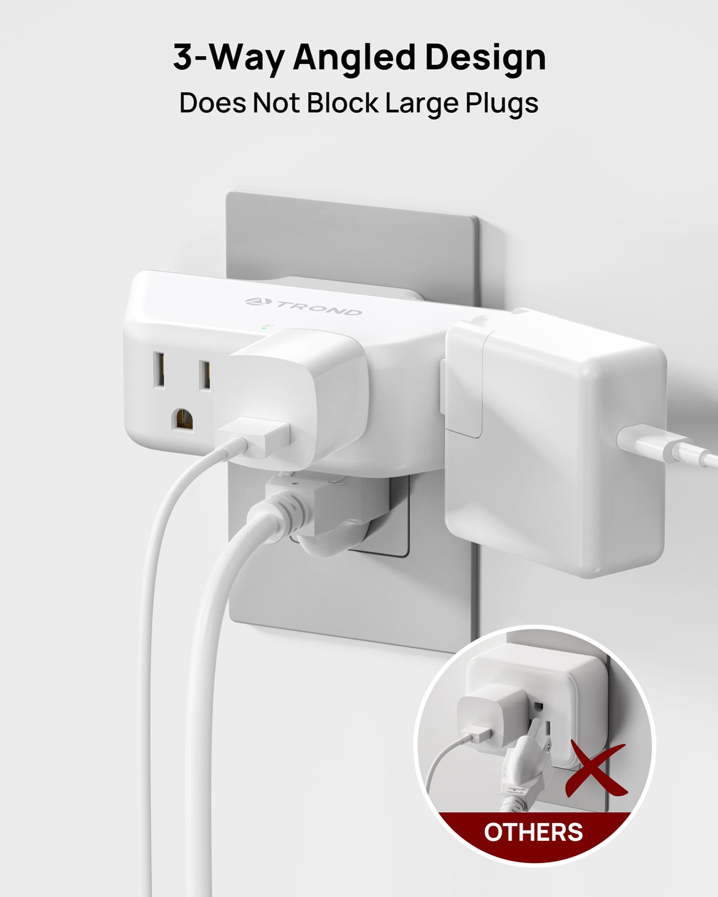 TROND 360 Rotating Plug Outlet Extender 2 Pack