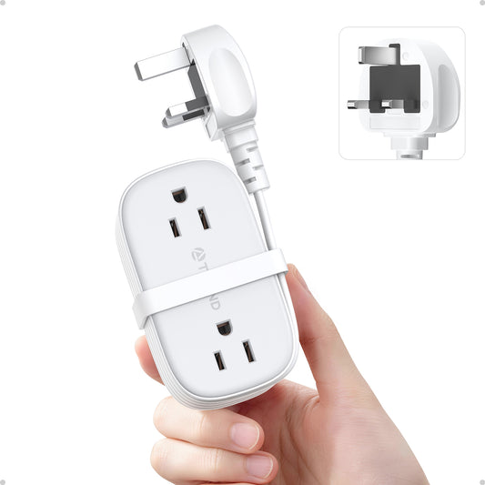 US to UK Plug Adapter, Type G Plug Adapter with 4 AC outlets