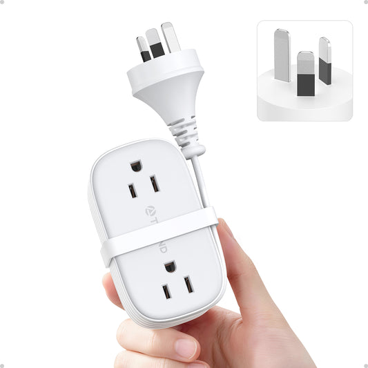 US to Australia Plug Adapter, Type I Plug Adapter with 4 AC Outlets