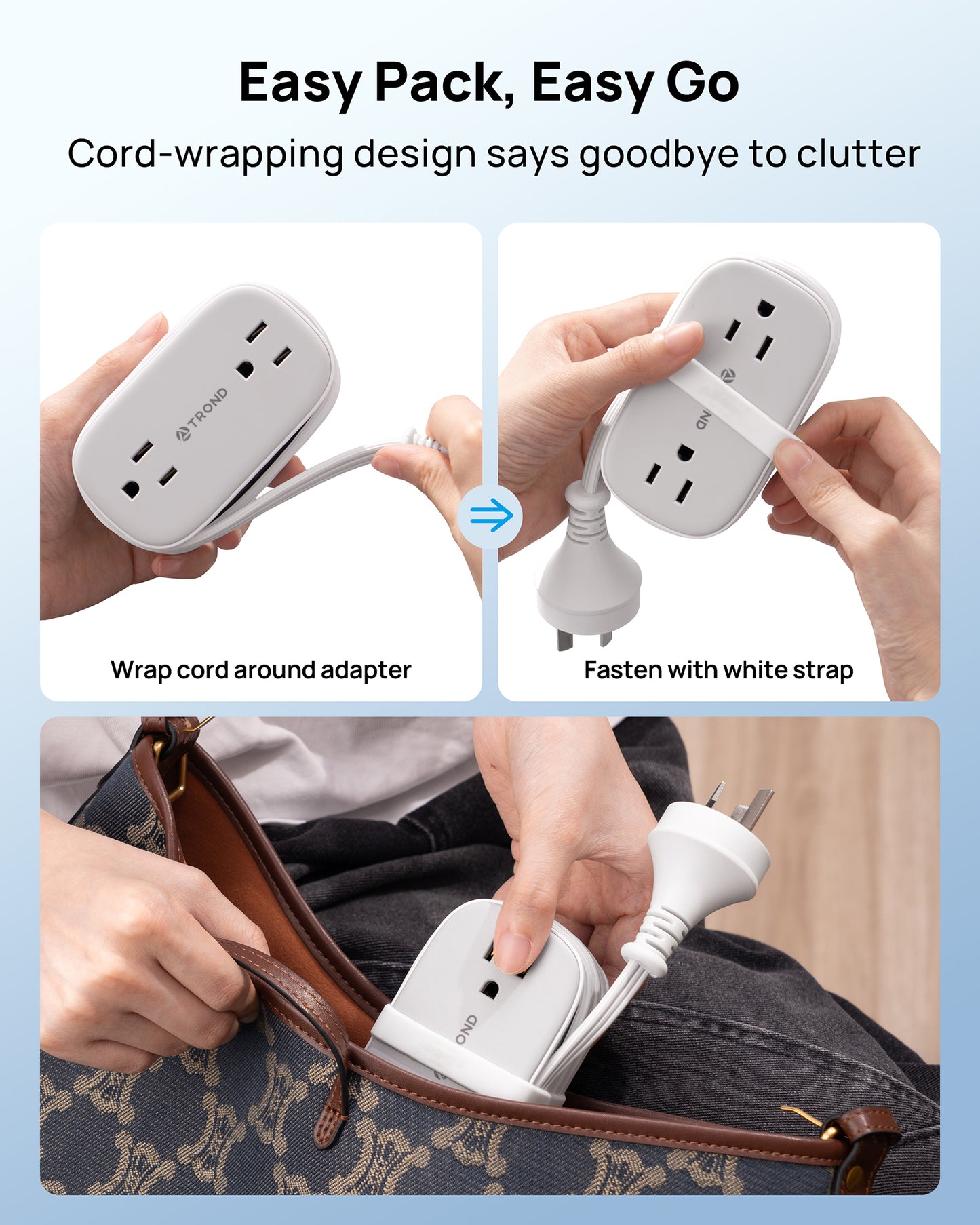US to Australia Plug Adapter, Type I Plug Adapter with 4 AC Outlets