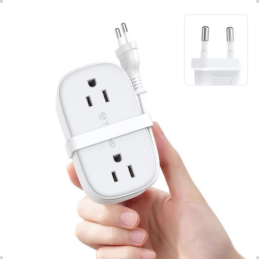 European Travel Plug Adapter with 2 USB C PD20W, European Outlet Adapter