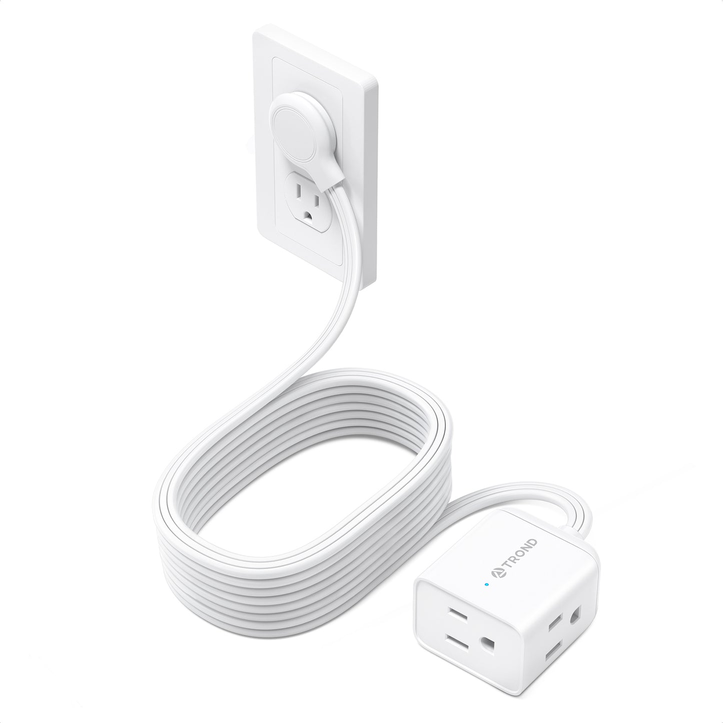 TROND Flat Extension Cord，Right Angled Flat Plug Power Strip