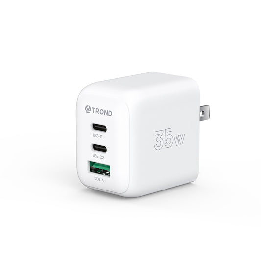 USB C Charger Block 35W - GaN III USB Wall Charger 3 Ports Power Adapter