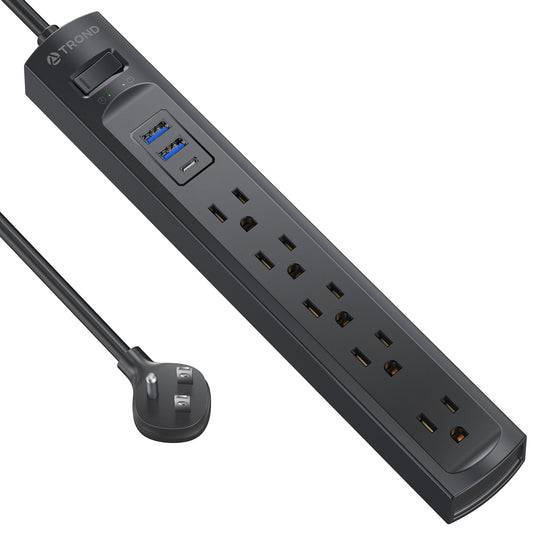 Power Strip Surge Protector USB - TROND 6ft Long Extension Cord
